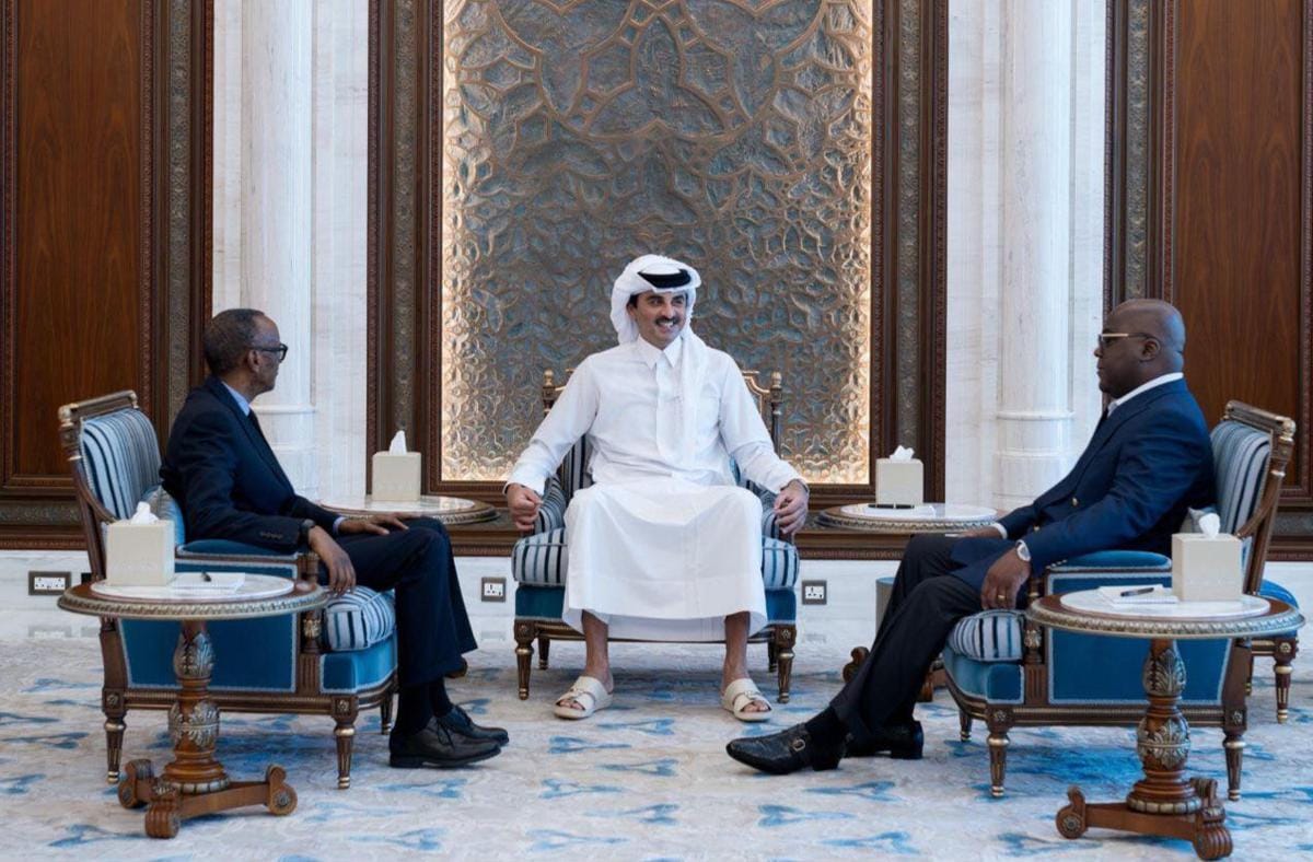 Le Président paul kagame du Rwanda et Félix Tshisekedi du Congo au Qatar